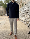 Ανδρική μονόχρωμη μακρυμάνικη μπλούζα Polo.
