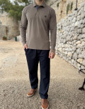 Ανδρική μονόχρωμη μακρυμάνικη μπλούζα Polo.