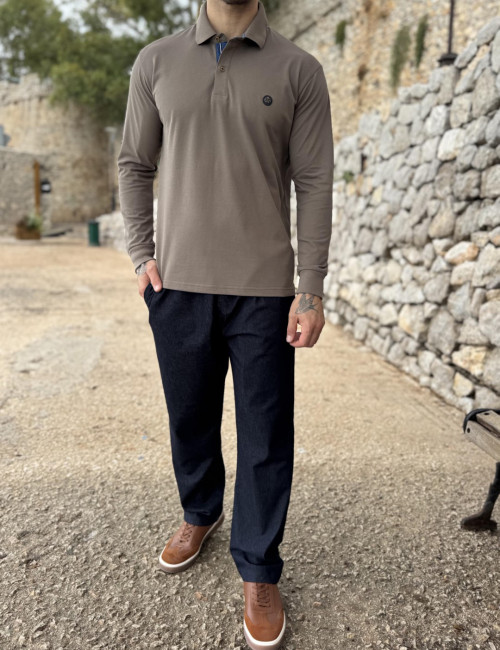 Everbest ανδρική πούρο Polo πικέ μπλούζα plus size 271029P