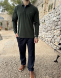 Ανδρική μονόχρωμη μακρυμάνικη μπλούζα Polo.