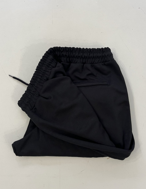 Ανδρική μαύρη φόρμα με λάστιχο στο τελείωμα Plus Size EP2401