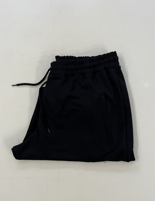 Ανδρική μαύρη φόρμα με λάστιχο στο τελείωμα Plus Size EP2401