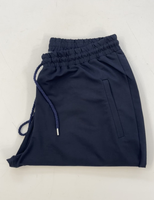 Ανδρική μπλε φόρμα με λάστιχο στο τελείωμα Plus Size EP2401B