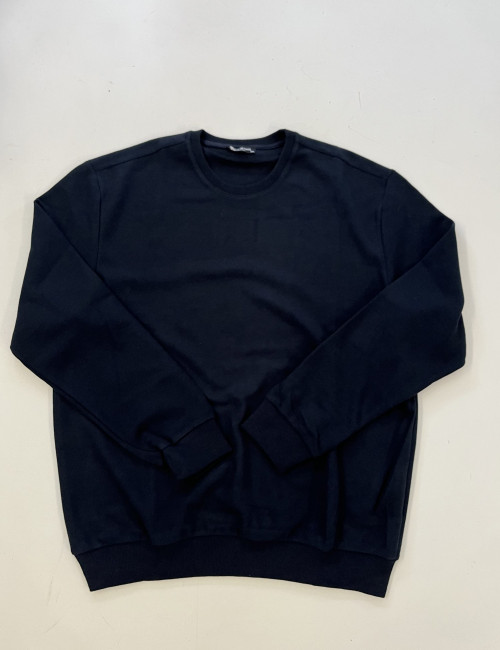 Ανδρική μπλε μακρυμάνικη μπλούζα με στρογγυλή λαιμόκοψη Plus Size EP2402810N