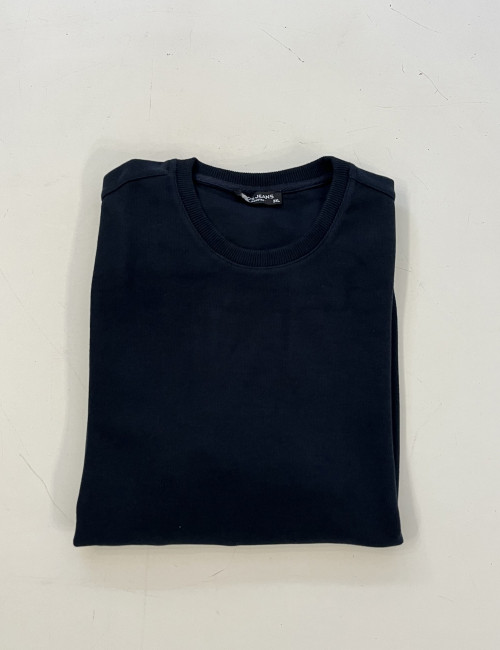 Ανδρική μπλε μακρυμάνικη μπλούζα με στρογγυλή λαιμόκοψη Plus Size EP2402810N