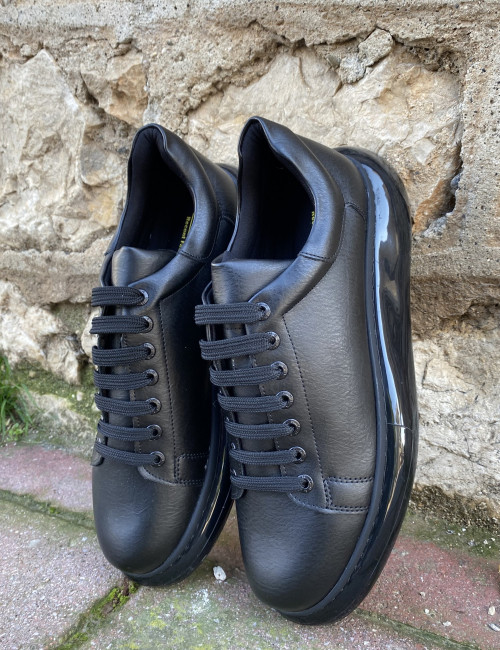 Ανδρικά μαύρα δίσολα Sneakers λαστιχένια σόλα CH295M