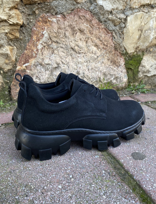 Ανδρικά μαύρα σουέτ παπούτσια CH093