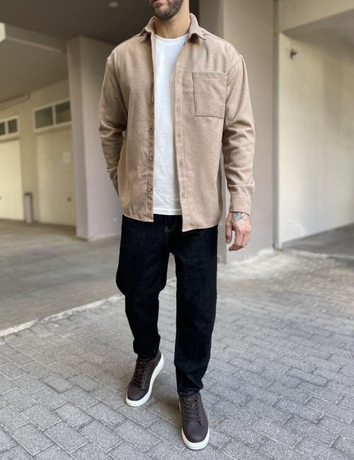 Ανδρικό πούρο Overshirt με γιακά RMZ328