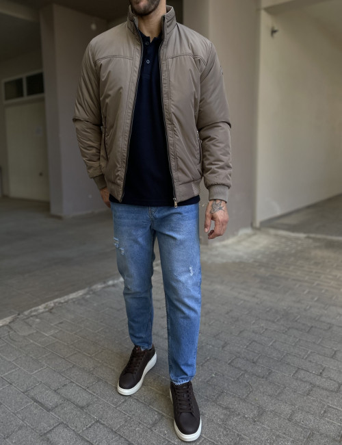 Ανδρικό πούρο μπουφάν με γιακά και λάστιχο HM264044