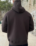 Ανδρικό μονόχρωμο φούτερ με κουκούλα.