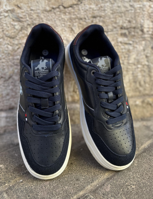 U.S. Grand Polo μπλε navy με μπορντό ανδρικά casual sneakers GPM23250B