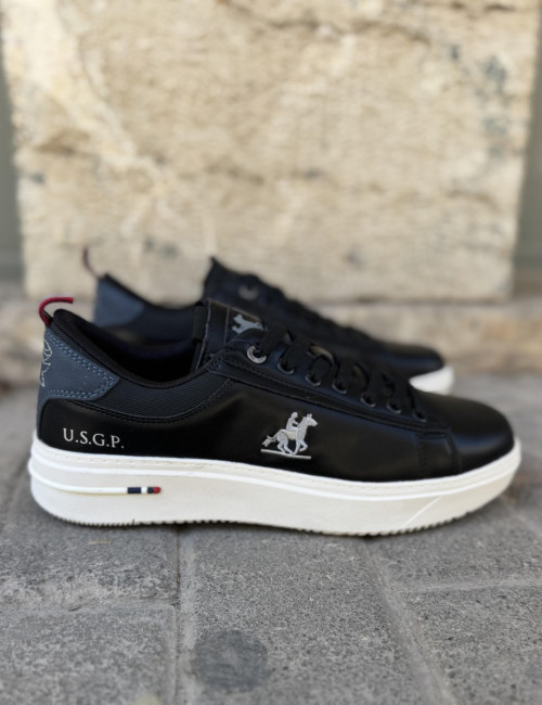 Us Grand Polo ανδρικά ασπρόμαυρα casual sneakers GPM23130