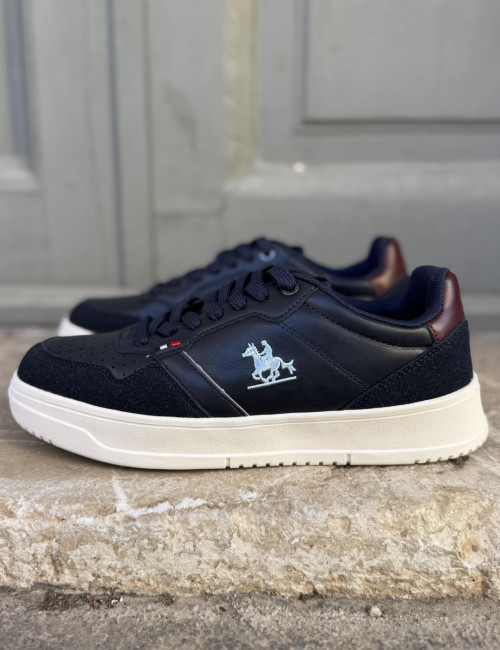 U.S. Grand Polo μπλε navy με μπορντό ανδρικά casual sneakers GPM23250B
