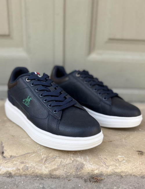 US GRAND POLO ανδρικά μπλε με καρό casual sneakers GPM21140