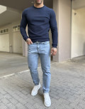 Ανδρικό τζιν παντελόνι μονόχρωμο.