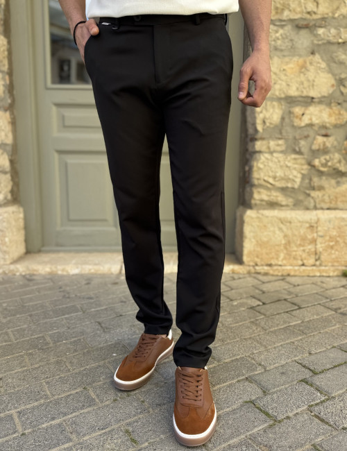 Joggermen ανδρικό μαύρο υφασμάτινο παντελόνι 2014