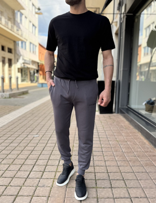 Ανδρική ανθρακί αθλητική φόρμα με λάστιχο KEF2612