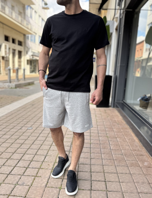 Everbest ανδρικό μαύρο βαμβακερό Plus Size T-shirt 2628000