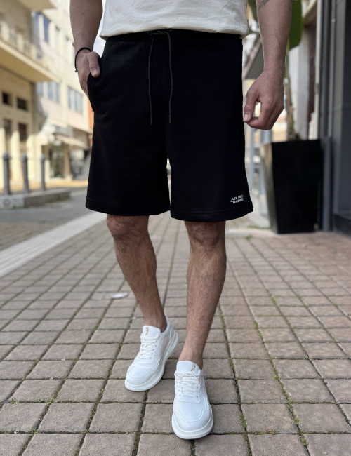 Dynamo ανδρική μαύρη βαμβακερή βερμούδα AS231
