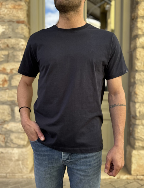 Everbest ανδρικό μπλε navy βαμβακερό Plus Size T-shirt 2628000N