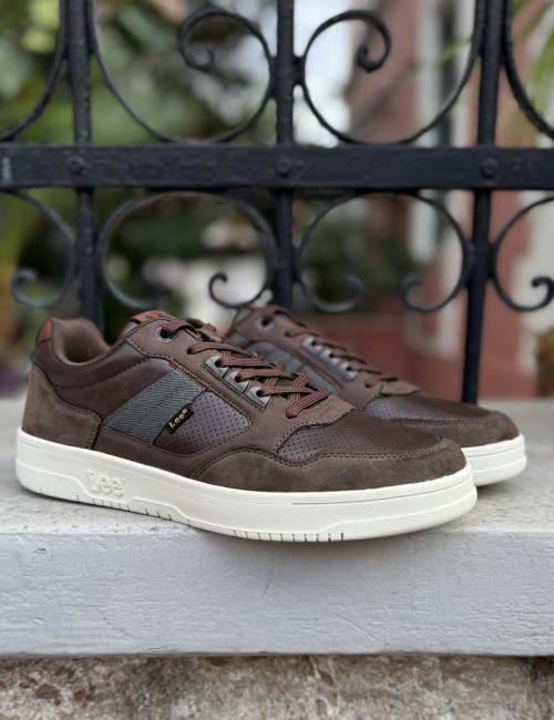 Lee ανδρικά καφέ casual sneakers 5026304534B