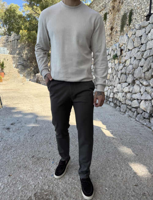 Joggermen ανδρικό χακί υφασμάτινο παντελόνι JMN2024X