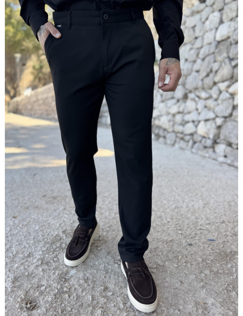 Joggermen ανδρικό μαύρο υφασμάτινο παντελόνι JMN2006