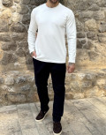 Ανδρική μονόχρωμη βαμβακερή μπλούζα με γεωμετρικό σχέδιο.