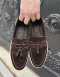  Ανδρικά δερμάτινα loafers με tassels.