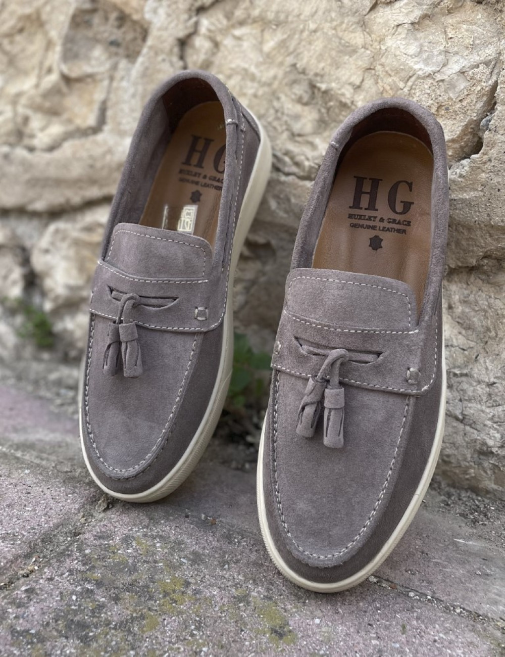  Ανδρικά δερμάτινα loafers με tassels.