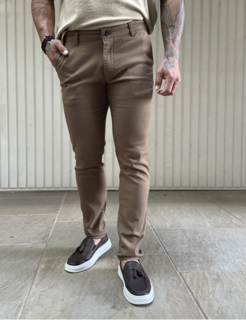 Ben Tailor ανδρικό καμιλό υφασμάτινο Chinos παντελόνι 0178K