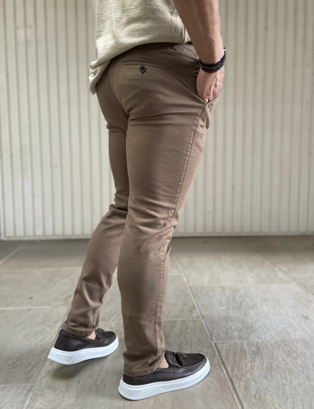 Ben Tailor ανδρικό καμιλό υφασμάτινο Chinos παντελόνι 0178K