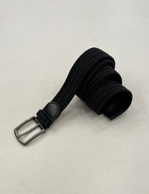 Ανδρική μαύρη ελαστική πλεκτή ζώνη 250454