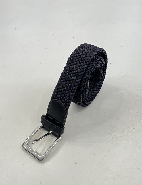 Ανδρική μπλε μαύρη ελαστική πλεκτή ζώνη 250422M