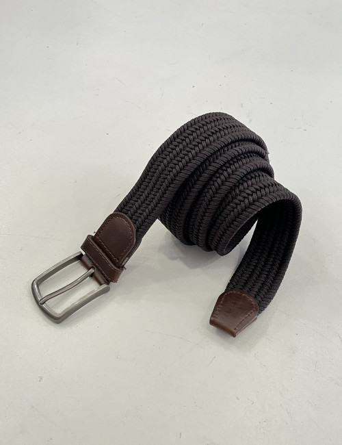 Ανδρική καφέ ελαστική πλεκτή ζώνη 250454K
