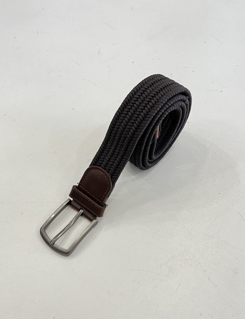 Ανδρική καφέ ελαστική πλεκτή ζώνη 250454K