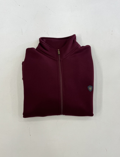 Everbest ανδρική Plus Size μπορντό ζακέτα φούτερ με γιακά 251012B