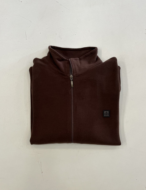 Everbest ανδρική Plus Size καφέ ζακέτα με ριπ ύφασμα 251039C