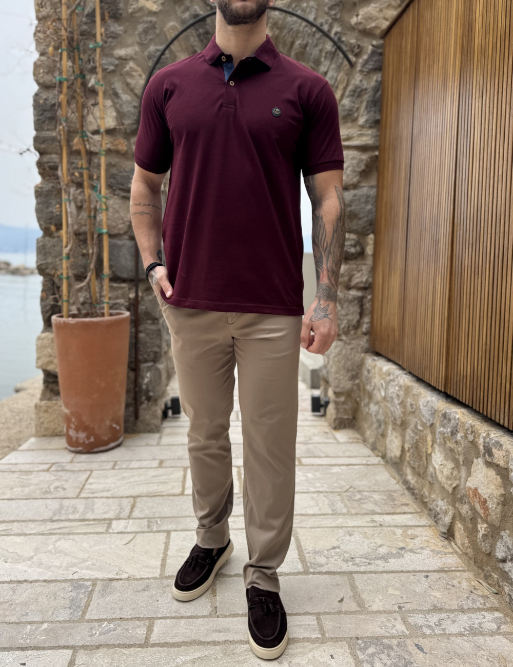 Ανδρική Polo κοντομάνικη μπλούζα πικέ.