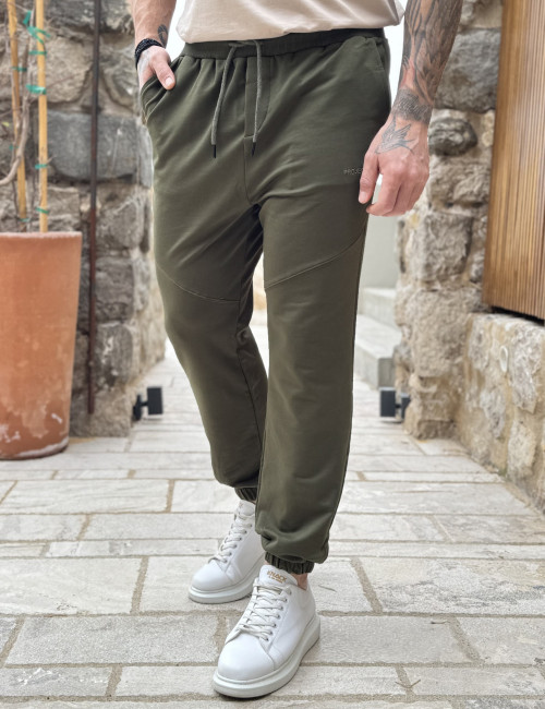 Ανδρική χακί αθλητική φόρμα με λάστιχο PR2630X