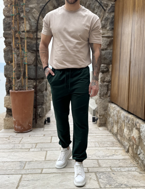 Ανδρική πράσινη αθλητική φόρμα με λάστιχο PR2630