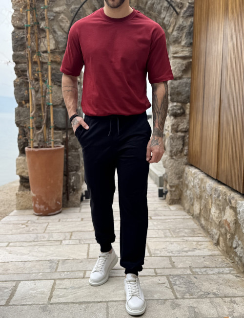 Ανδρική μπλε navy αθλητική φόρμα με λάστιχο KEF2616N