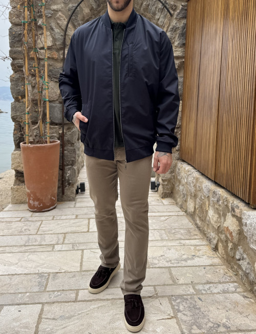 Ανδρικό μπλε ελαφρύ Bomber Plus Size EP502N