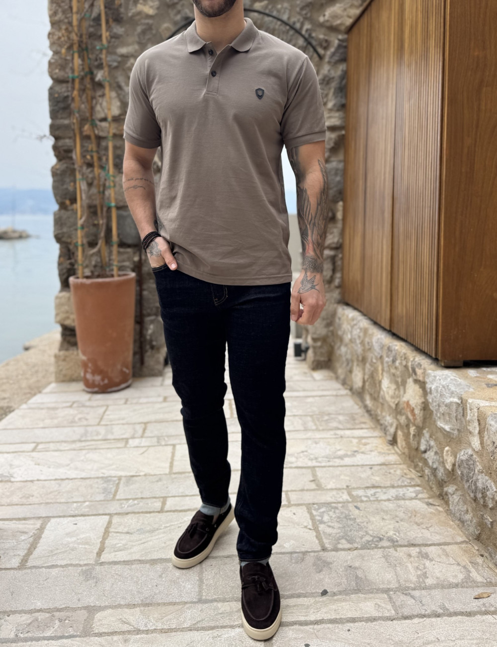 Ανδρική Polo κοντομάνικη μπλούζα πικέ.