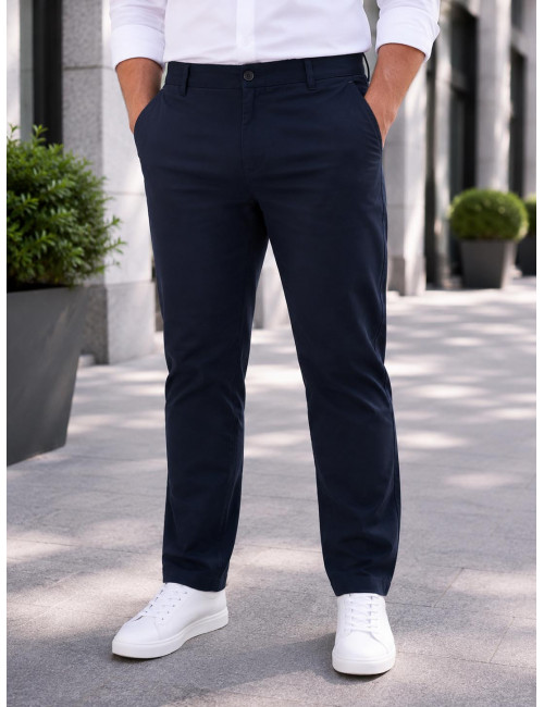 Trial ανδρικό μπλε navy υφασμάτινο Chinos παντελόνι 26Kevin