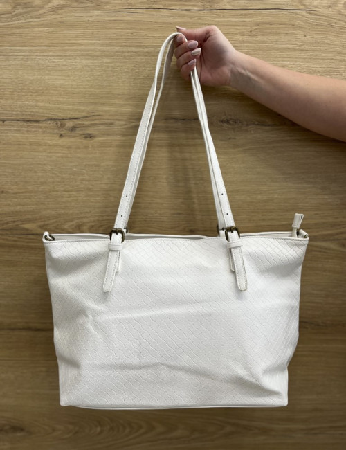 Γυναικεία λευκή καπιτονέ τσάντα ώμου 993575W