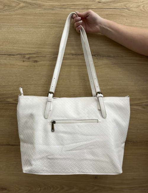 Γυναικεία λευκή καπιτονέ τσάντα ώμου 993575W