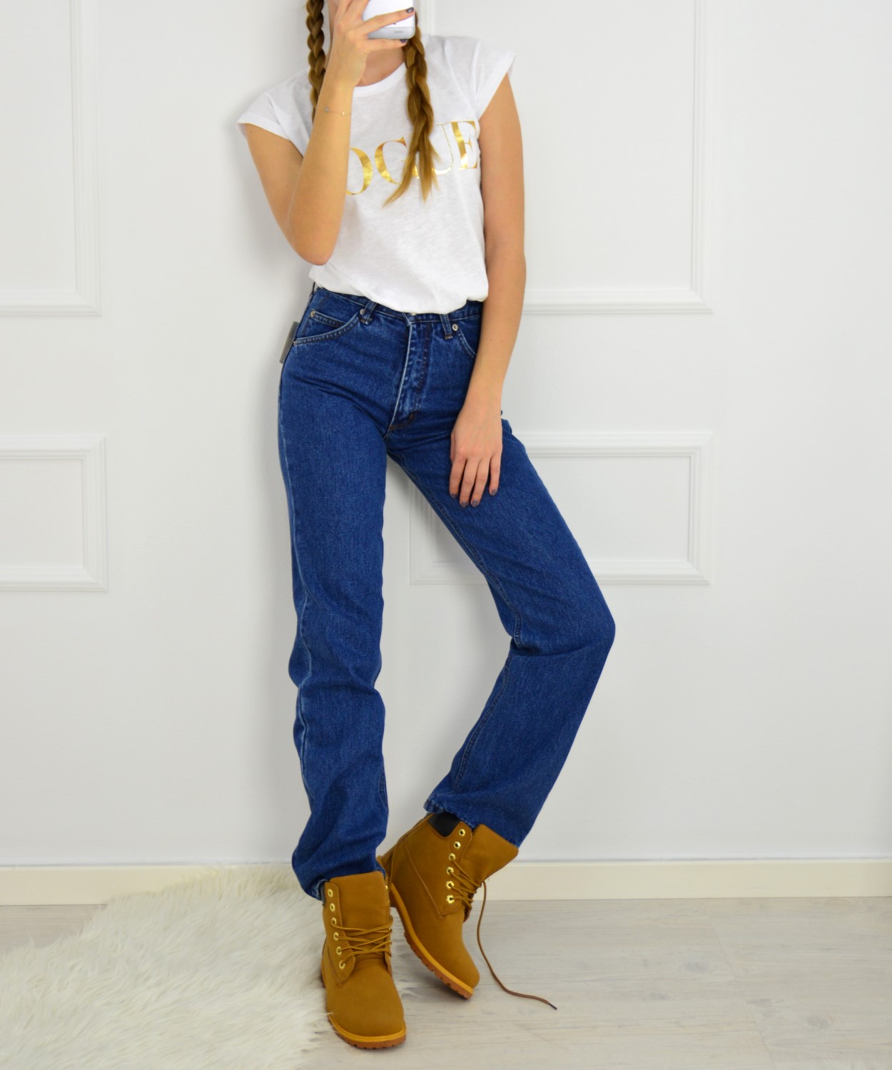 Vintage Jeans Γυναικειο τζιν ψηλομεσο μπλε bootcut 100669